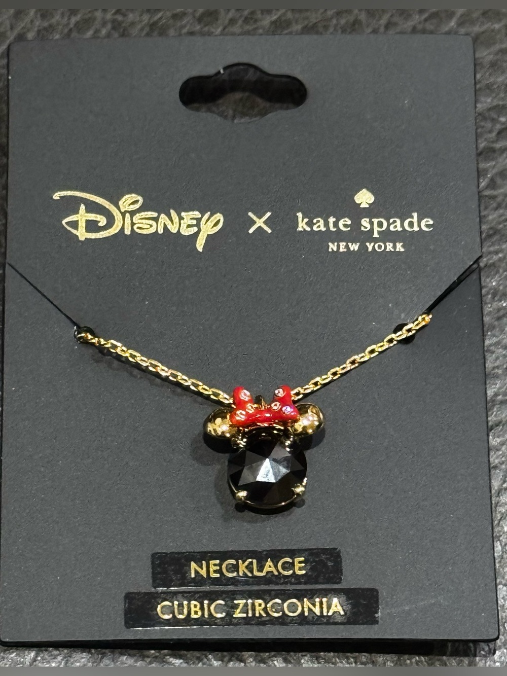 NWT Kate Spade Disney X Minnie Mouse New York Pendant and Necklace